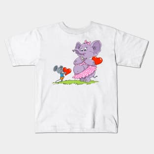Mouse and Elephant love Kids T-Shirt